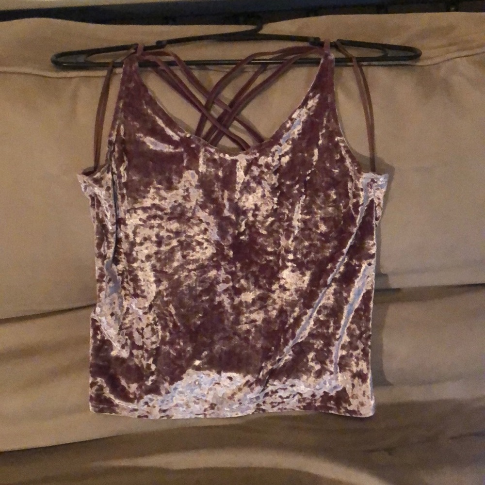 Velvet cropped AEO Top
